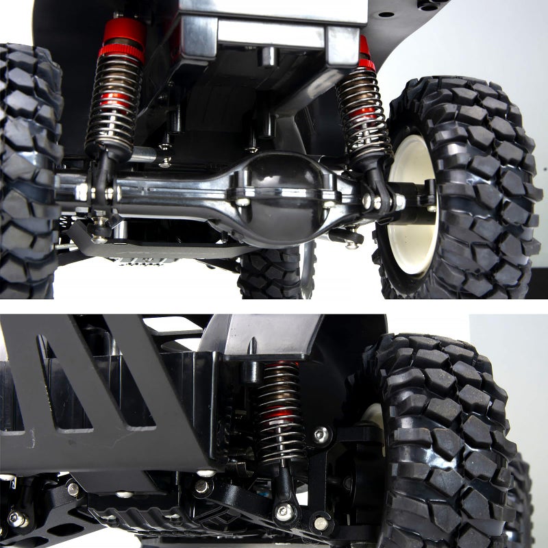 TOOMOD 1/10 70mm RC Oil filled Shock Absorbers kit for Tamiya CC01 WR-02 Axial SCX10 D90 HPI HSP 1/10 Crawler Car Buggy Car Upgrades Replace Parts (Red) - Image 3